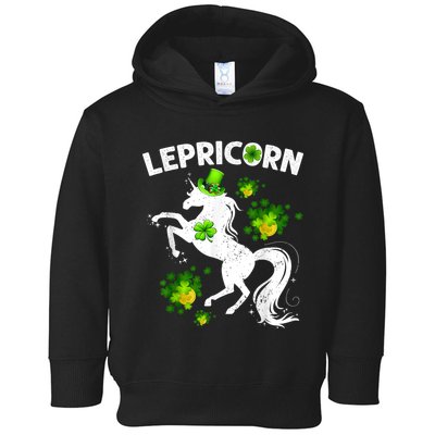 Lepricorn Leprechaun Unicorn St Patrick's Day Shamrock Toddler Hoodie