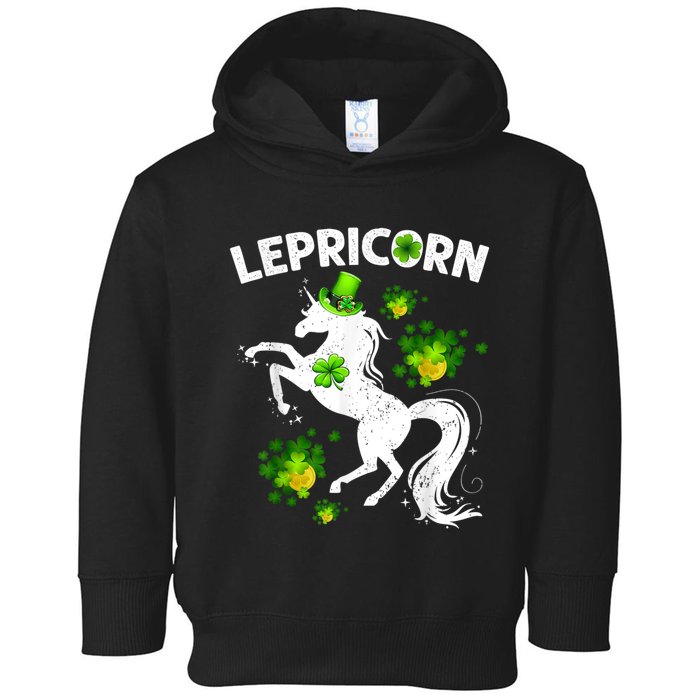 Lepricorn Leprechaun Unicorn St Patrick's Day Shamrock Toddler Hoodie