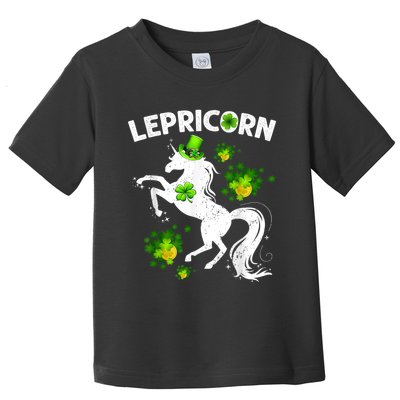 Lepricorn Leprechaun Unicorn St Patrick's Day Shamrock Toddler T-Shirt