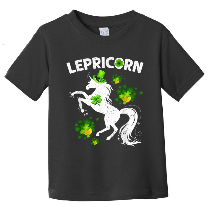 Lepricorn Leprechaun Unicorn St Patrick's Day Shamrock Toddler T-Shirt