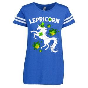 Lepricorn Leprechaun Unicorn St Patrick's Day Shamrock Enza Ladies Jersey Football T-Shirt