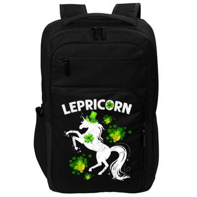 Lepricorn Leprechaun Unicorn St Patrick's Day Shamrock Impact Tech Backpack