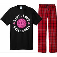 Live Love Volleyball For Women Volleyball Fan Pajama Set