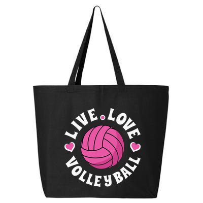 Live Love Volleyball For Women Volleyball Fan 25L Jumbo Tote