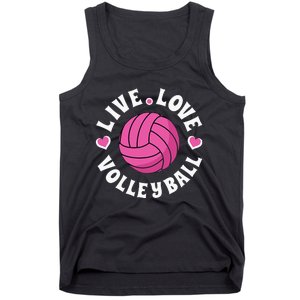 Live Love Volleyball For Women Volleyball Fan Tank Top