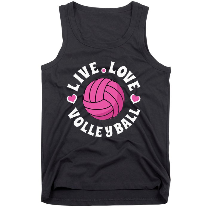 Live Love Volleyball For Women Volleyball Fan Tank Top