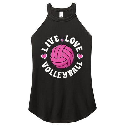 Live Love Volleyball For Women Volleyball Fan Women's Perfect Tri Rocker Tank