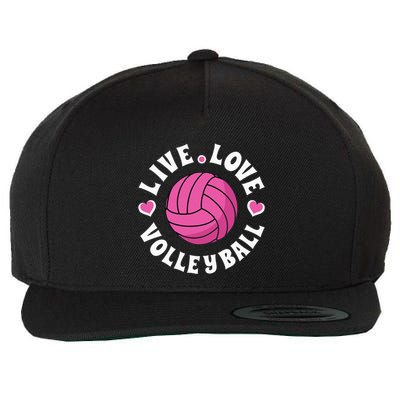 Live Love Volleyball For Women Volleyball Fan Wool Snapback Cap