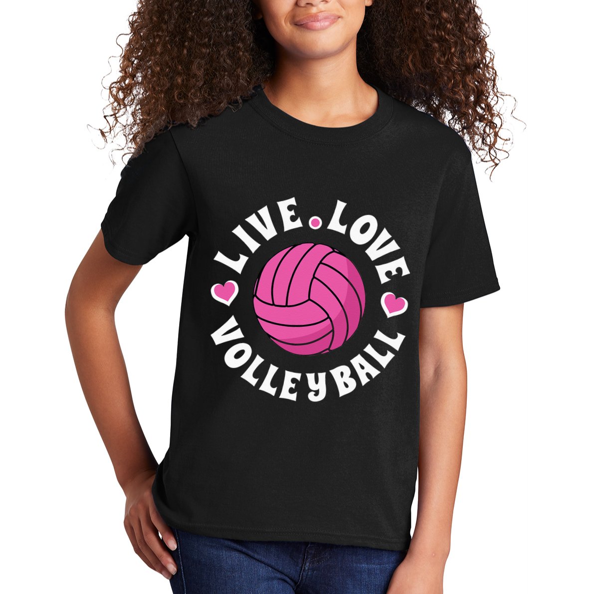 Live Love Volleyball For Women Volleyball Fan Kids T-Shirt