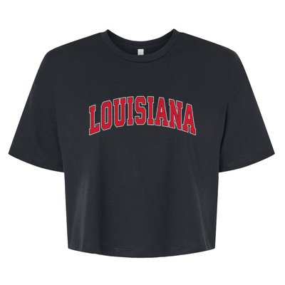 Louisiana La Vintage Athletic Sports Bella+Canvas Jersey Crop Tee