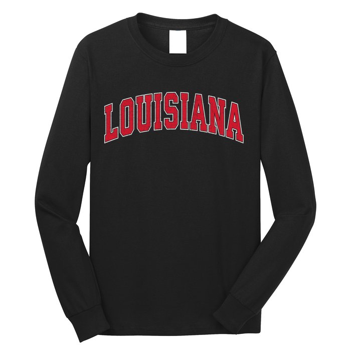 Louisiana La Vintage Athletic Sports Long Sleeve Shirt