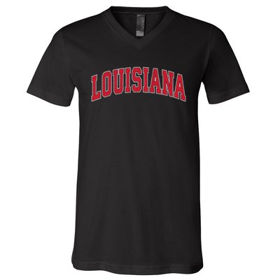 Louisiana La Vintage Athletic Sports V-Neck T-Shirt