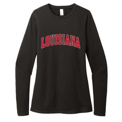 Louisiana La Vintage Athletic Sports Womens CVC Long Sleeve Shirt