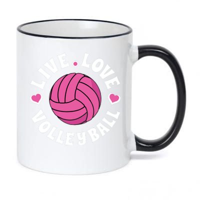 Live Love Volleyball Volleyball Fan 11oz Black Color Changing Mug