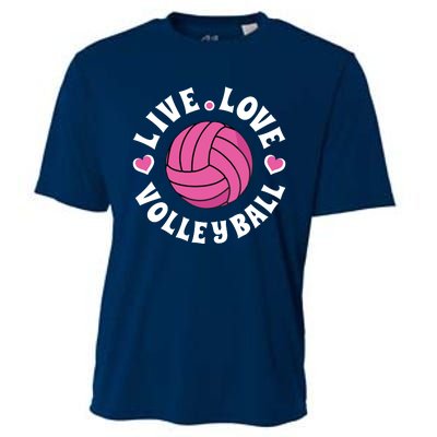 Live Love Volleyball Volleyball Fan Cooling Performance Crew T-Shirt