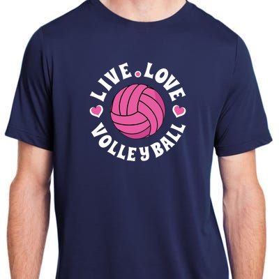 Live Love Volleyball Volleyball Fan Adult ChromaSoft Performance T-Shirt