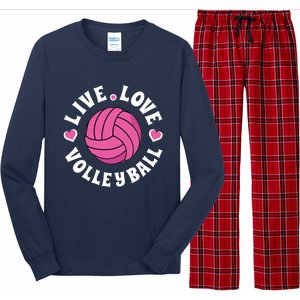 Live Love Volleyball Volleyball Fan Long Sleeve Pajama Set