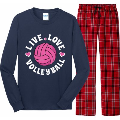 Live Love Volleyball Volleyball Fan Long Sleeve Pajama Set