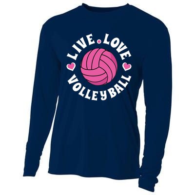 Live Love Volleyball Volleyball Fan Cooling Performance Long Sleeve Crew