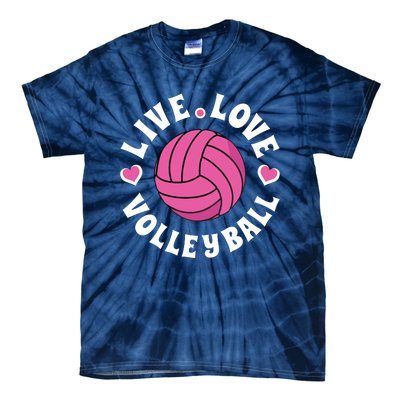 Live Love Volleyball Volleyball Fan Tie-Dye T-Shirt