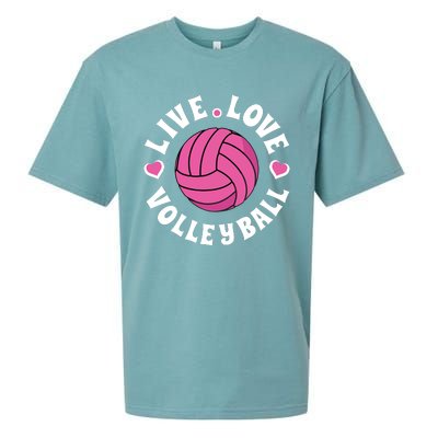 Live Love Volleyball Volleyball Fan Sueded Cloud Jersey T-Shirt