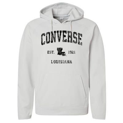 Louisiana La Vintage Athletic Black Sports Design Performance Fleece Hoodie