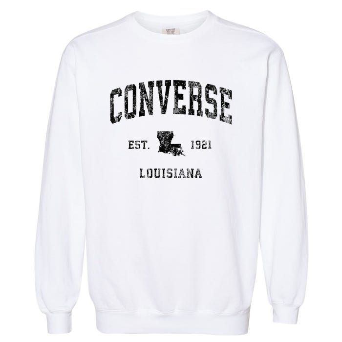 Louisiana La Vintage Athletic Black Sports Design Garment-Dyed Sweatshirt