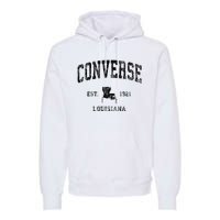 Louisiana La Vintage Athletic Black Sports Design Premium Hoodie