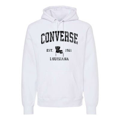 Louisiana La Vintage Athletic Black Sports Design Premium Hoodie