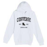 Louisiana La Vintage Athletic Black Sports Design Premium Pullover Hoodie