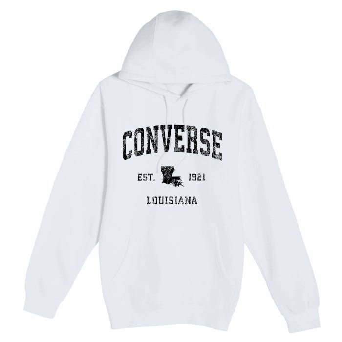 Louisiana La Vintage Athletic Black Sports Design Premium Pullover Hoodie