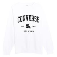 Louisiana La Vintage Athletic Black Sports Design Premium Crewneck Sweatshirt