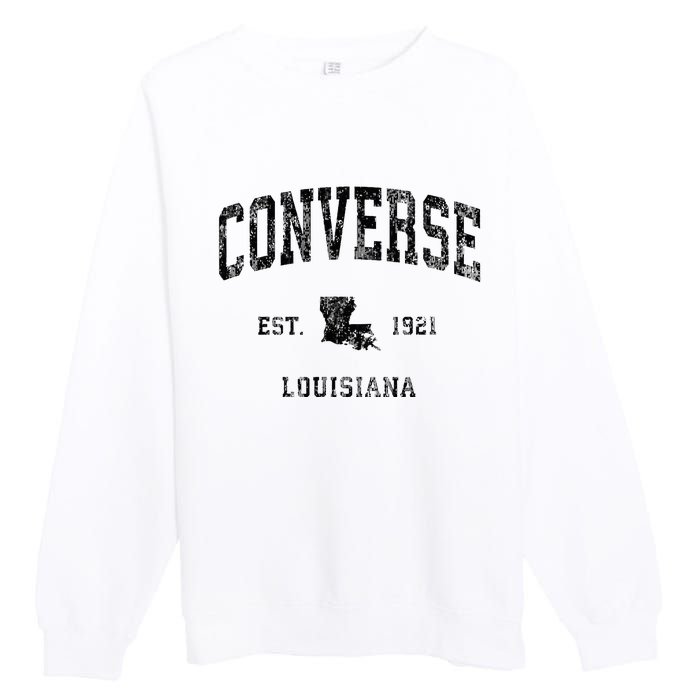 Louisiana La Vintage Athletic Black Sports Design Premium Crewneck Sweatshirt