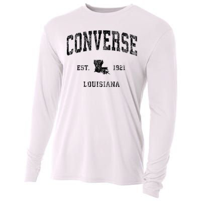 Louisiana La Vintage Athletic Black Sports Design Cooling Performance Long Sleeve Crew