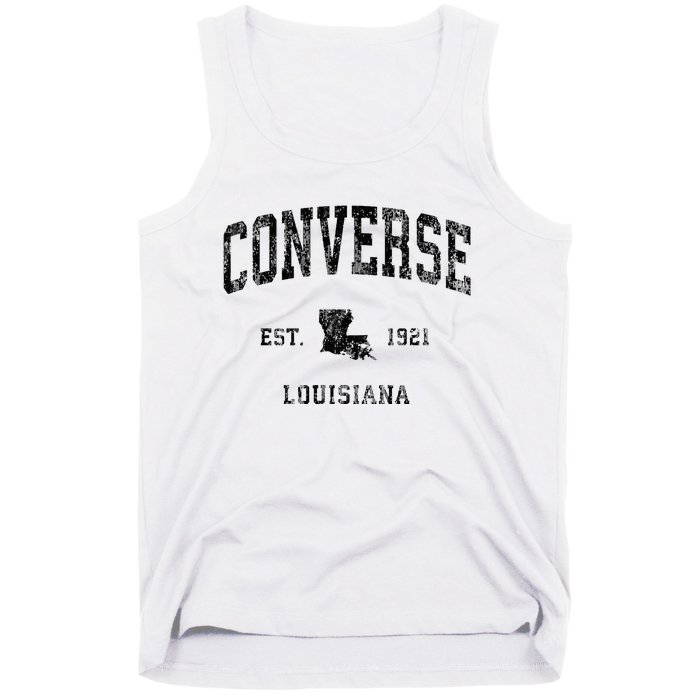 Louisiana La Vintage Athletic Black Sports Design Tank Top