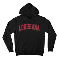 Louisiana La Vintage Athletic Sports Design Red Style Hoodie