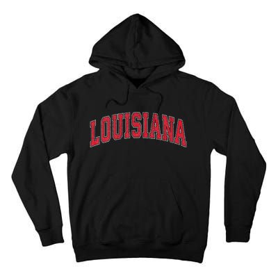 Louisiana La Vintage Athletic Sports Design Red Style Tall Hoodie