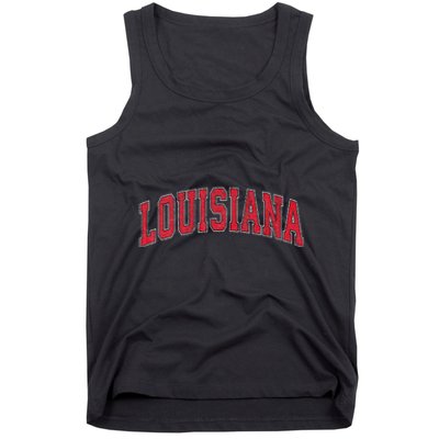 Louisiana La Vintage Athletic Sports Design Red Style Tank Top