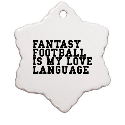 Liz Loza Wearing Fantasy Football Is My Love Language Ceramic Star Ornament