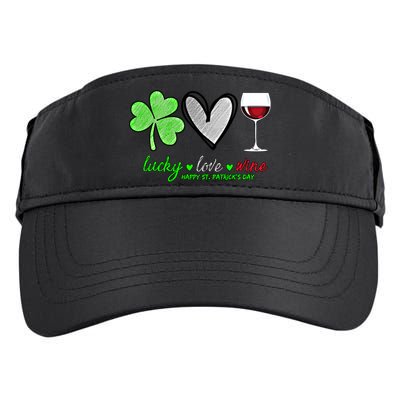 Lucky Love Wine Shamrock Happy St Patrick's Day Funny Gift Adult Drive Performance Visor