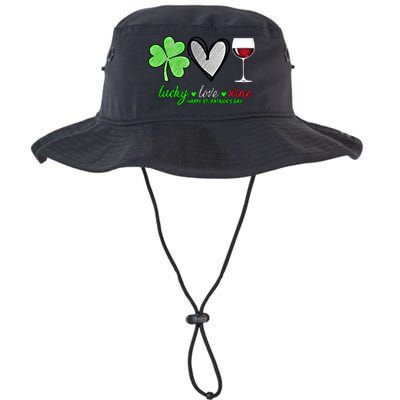 Lucky Love Wine Shamrock Happy St Patrick's Day Funny Gift Bucket Hat