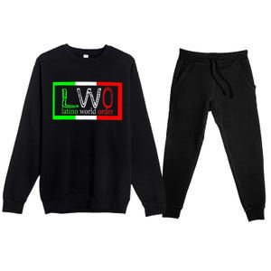 LWO Latin World Order Men Women Funny Latina Gift Premium Crewneck Sweatsuit Set