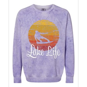 Lake Life Wakeboard Gift Wakeboarding Wakeboarder Colorblast Crewneck Sweatshirt