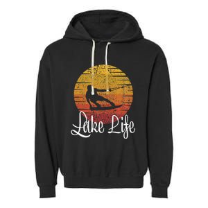 Lake Life Wakeboard Gift Wakeboarding Wakeboarder Garment-Dyed Fleece Hoodie