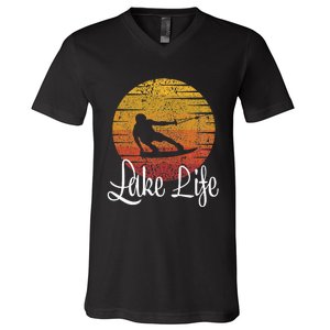 Lake Life Wakeboard Gift Wakeboarding Wakeboarder V-Neck T-Shirt