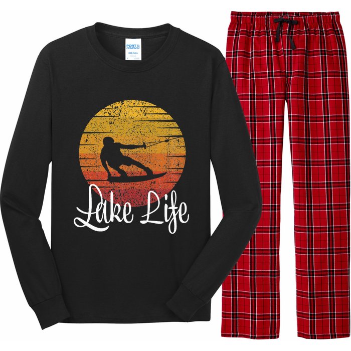 Lake Life Wakeboard Gift Wakeboarding Wakeboarder Long Sleeve Pajama Set