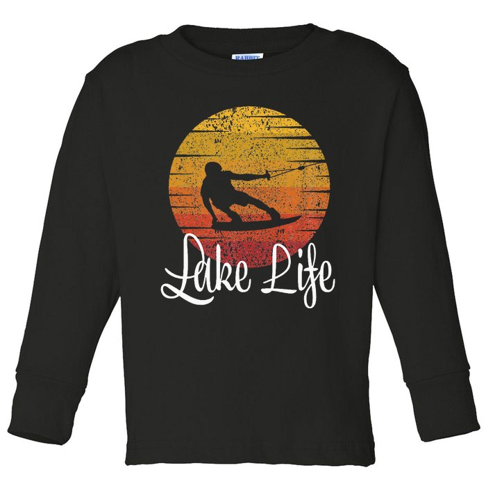 Lake Life Wakeboard Gift Wakeboarding Wakeboarder Toddler Long Sleeve Shirt