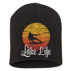 Lake Life Wakeboard Gift Wakeboarding Wakeboarder Short Acrylic Beanie