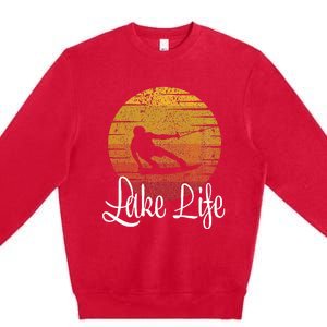 Lake Life Wakeboard Gift Wakeboarding Wakeboarder Premium Crewneck Sweatshirt