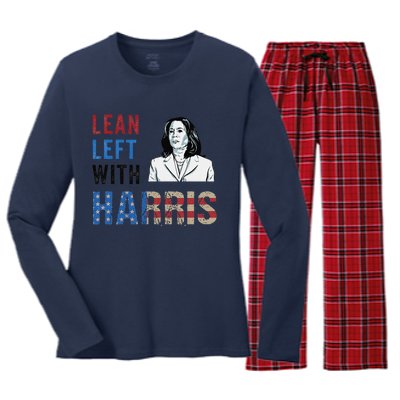 Lean Left With Harris Women's Long Sleeve Flannel Pajama Set 